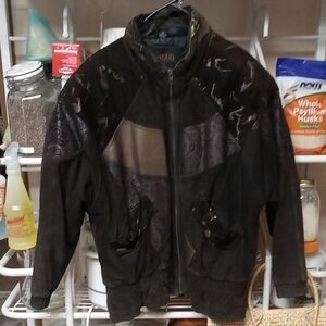 g4000 Womans Black/metallic/design Leather Jacket